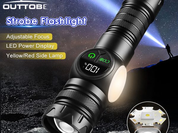 Outtobe Mini Torch Light Led Power Display Adjustable Focus